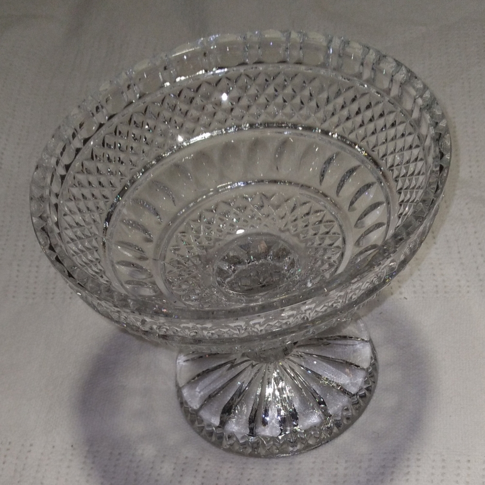 Vintage Diamond Pattern Compote